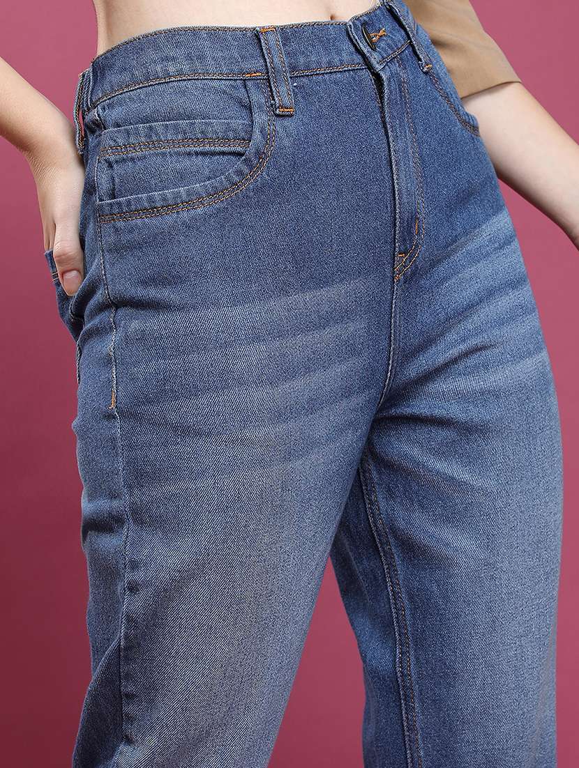 women blue cotton jean - 22462491 -  Standard Image - 1