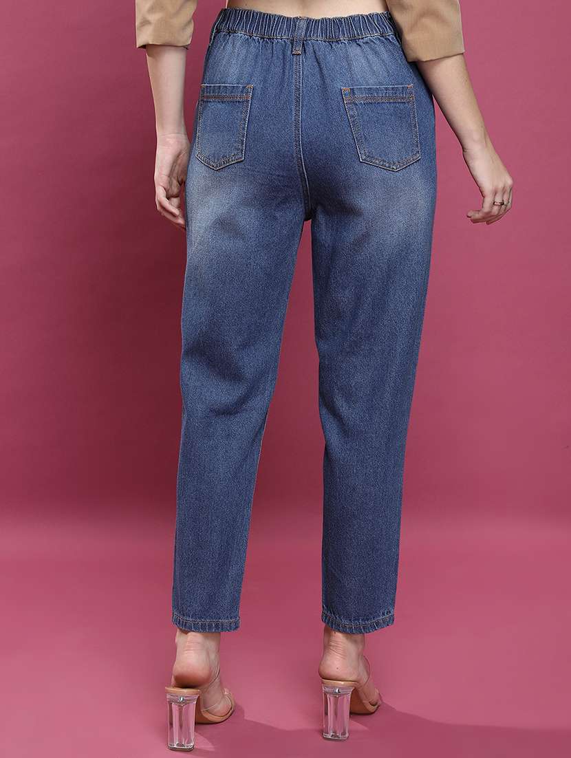 women blue cotton jean - 22462491 -  Standard Image - 4