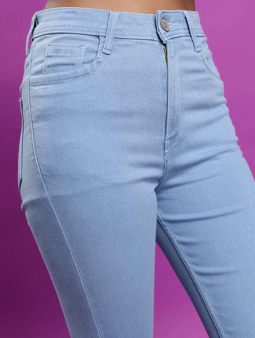 women blue cotton jean - 22462497 -  Standard Image - 1
