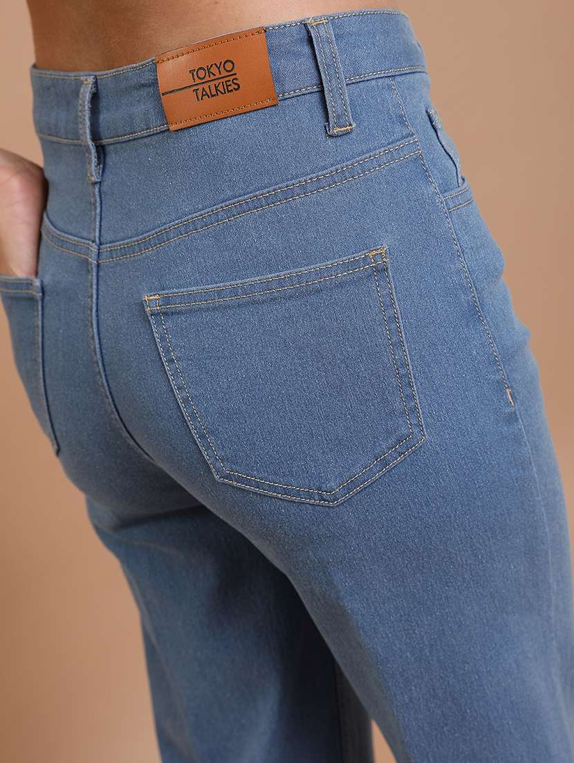 women blue cotton jean - 22462498 -  Standard Image - 4