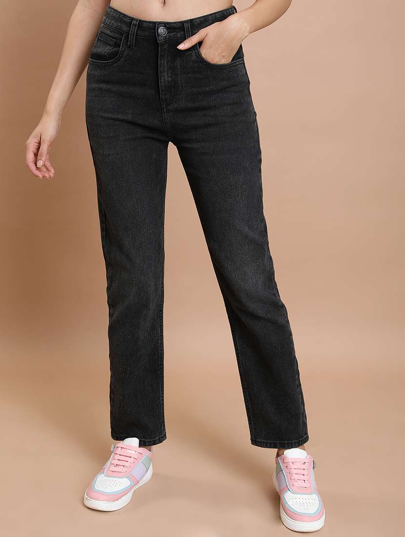 women grey cotton jeans