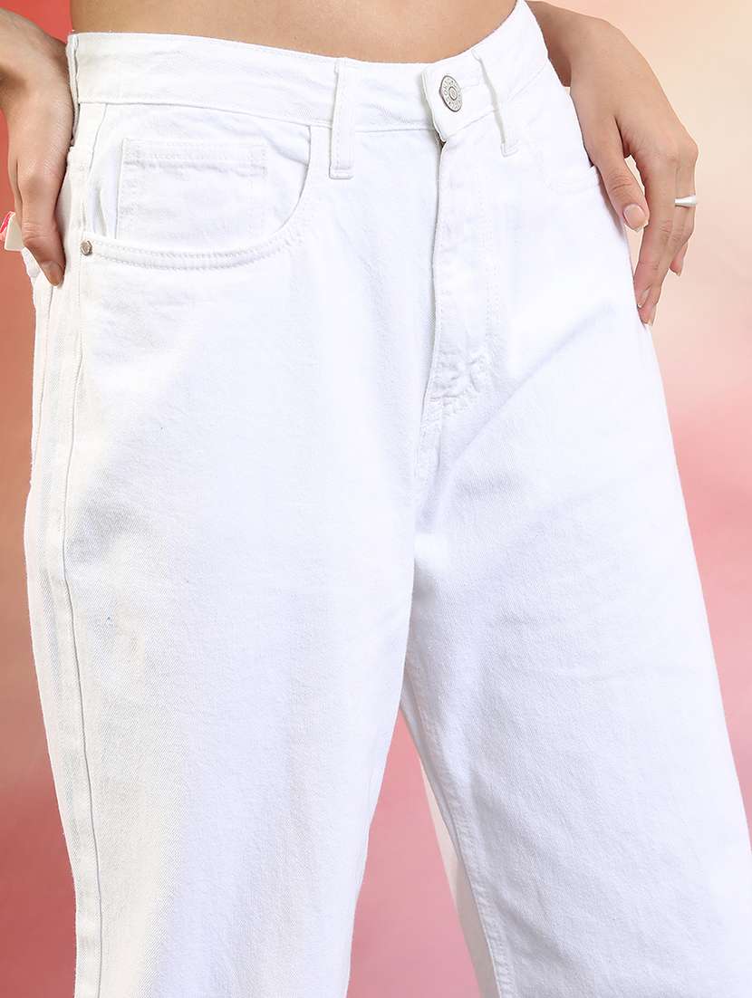 women white cotton jeans - 22462508 -  Standard Image - 1