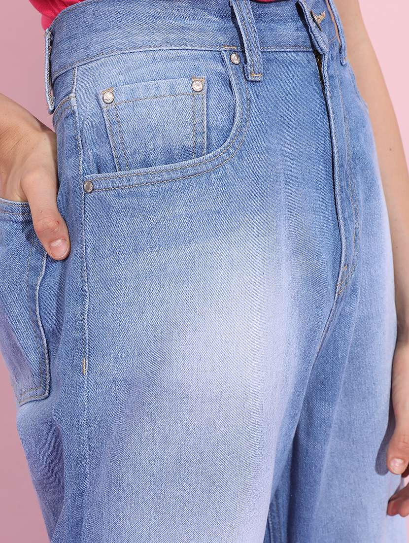 women blue cotton jean - 22462513 -  Standard Image - 1