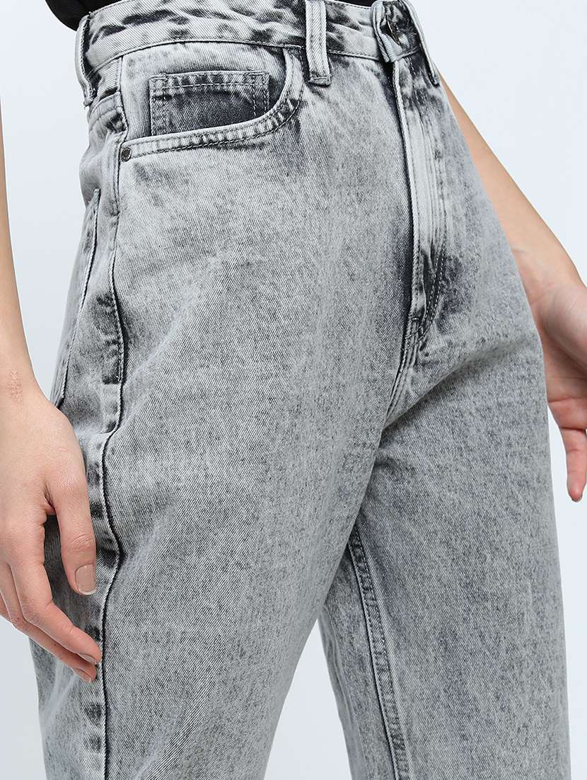 women grey cotton jean - 22462515 -  Standard Image - 1