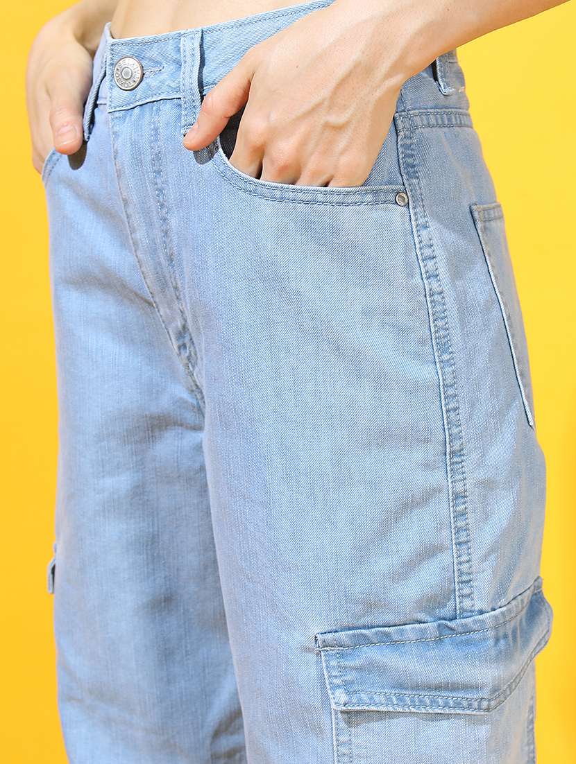 Women Blue Cotton Jeans - 22462517 -  Standard Image - 1