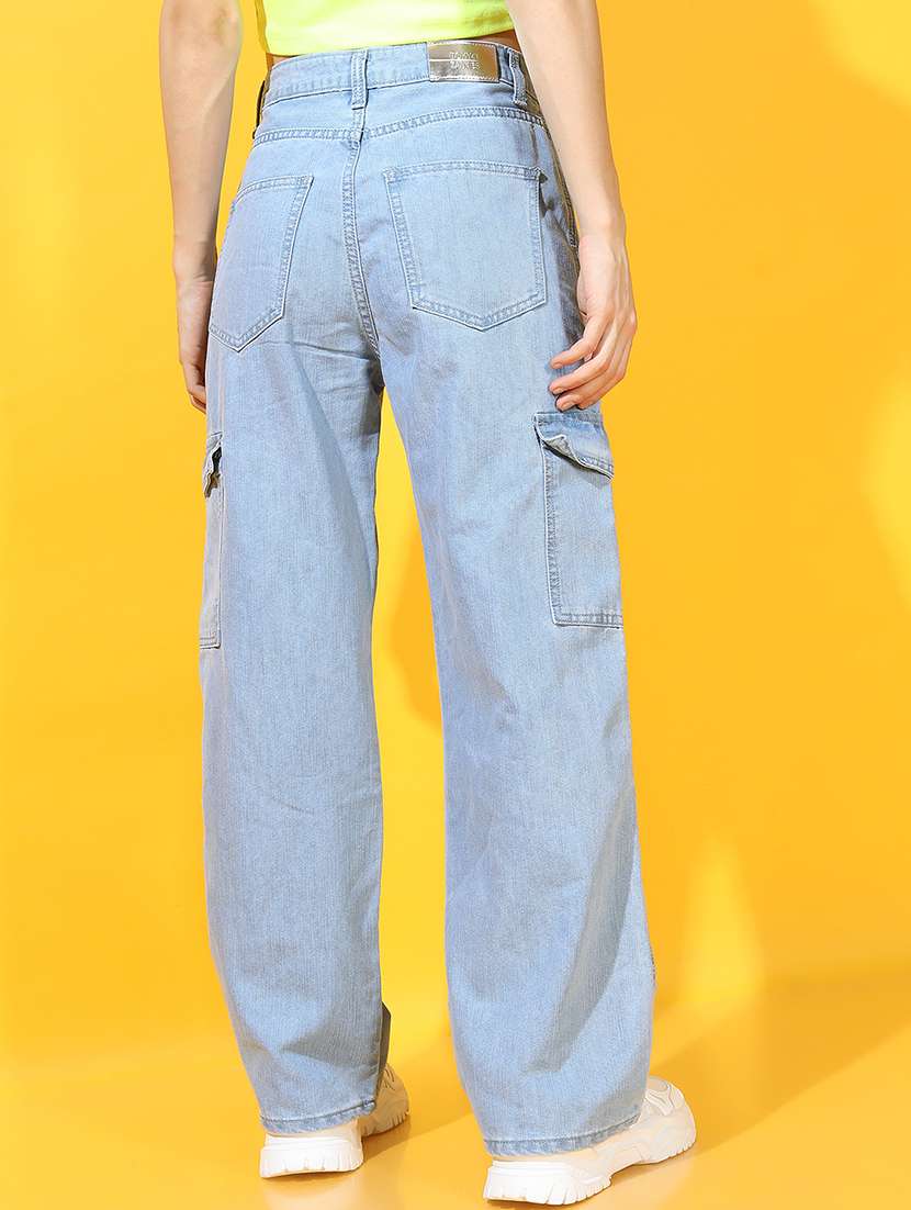 Women Blue Cotton Jeans - 22462517 -  Standard Image - 4