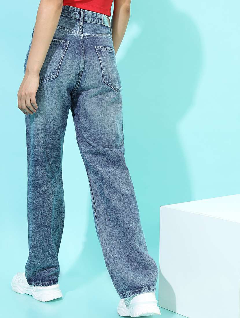 women blue cotton jean - 22462519 -  Standard Image - 4