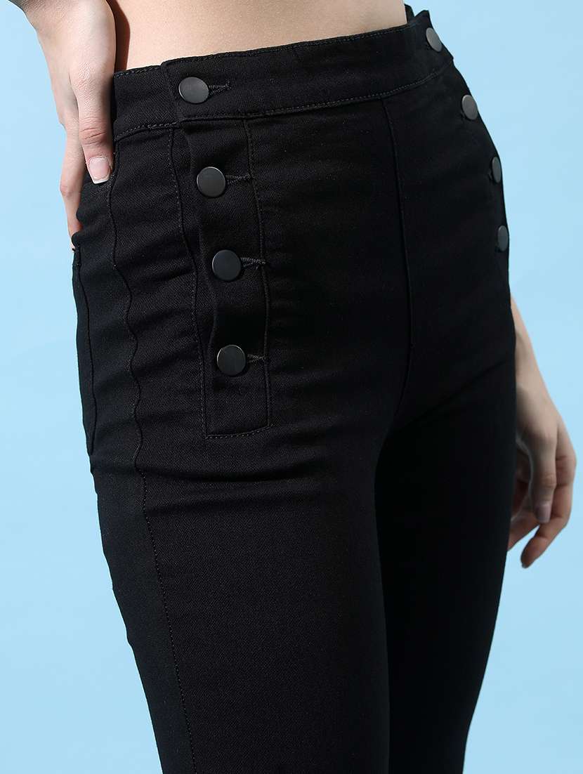 women black cotton jean - 22462522 -  Standard Image - 1