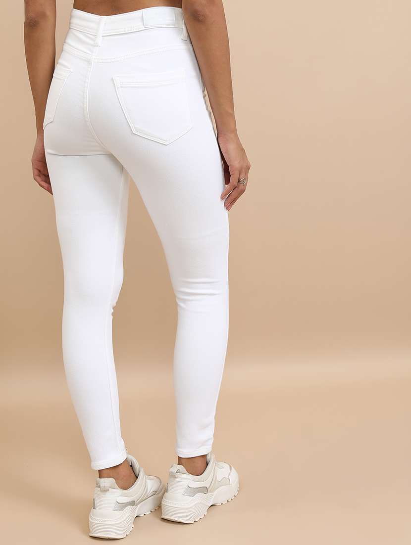 women white cotton jean - 22462526 -  Standard Image - 4