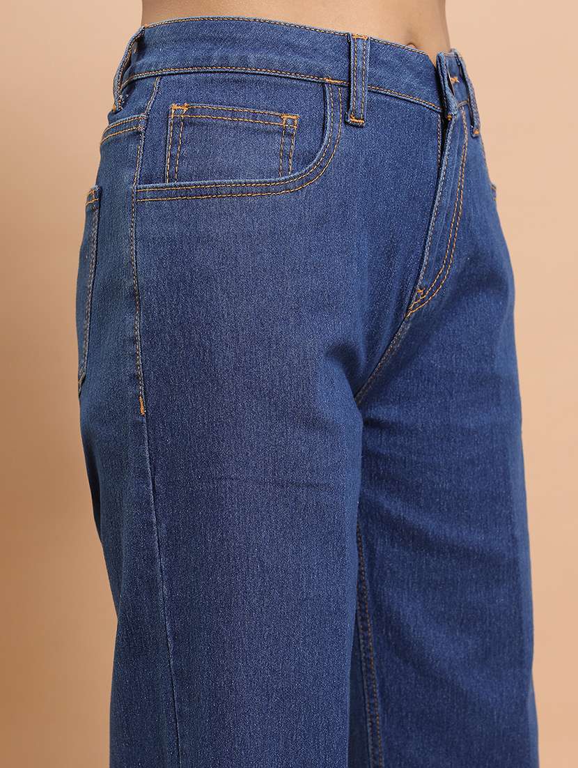 women  blue cotton jean - 22462529 -  Standard Image - 1