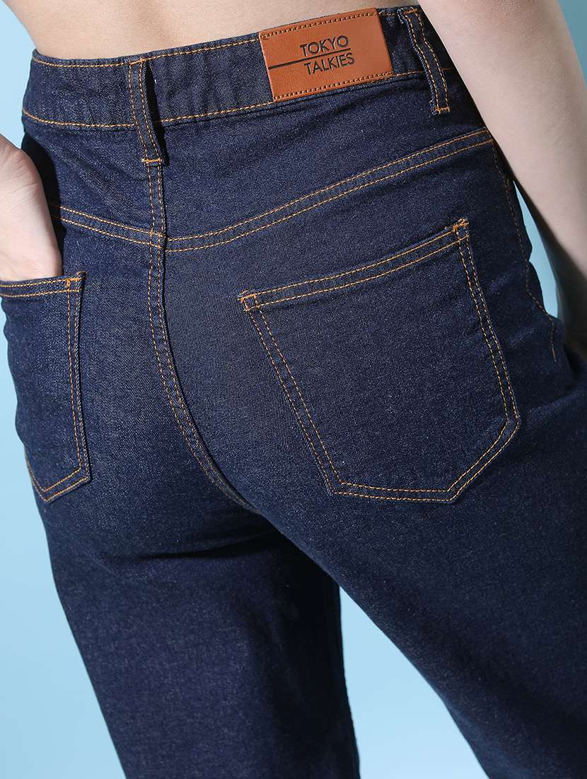 women blue cotton jeans - 22462536 -  Standard Image - 4