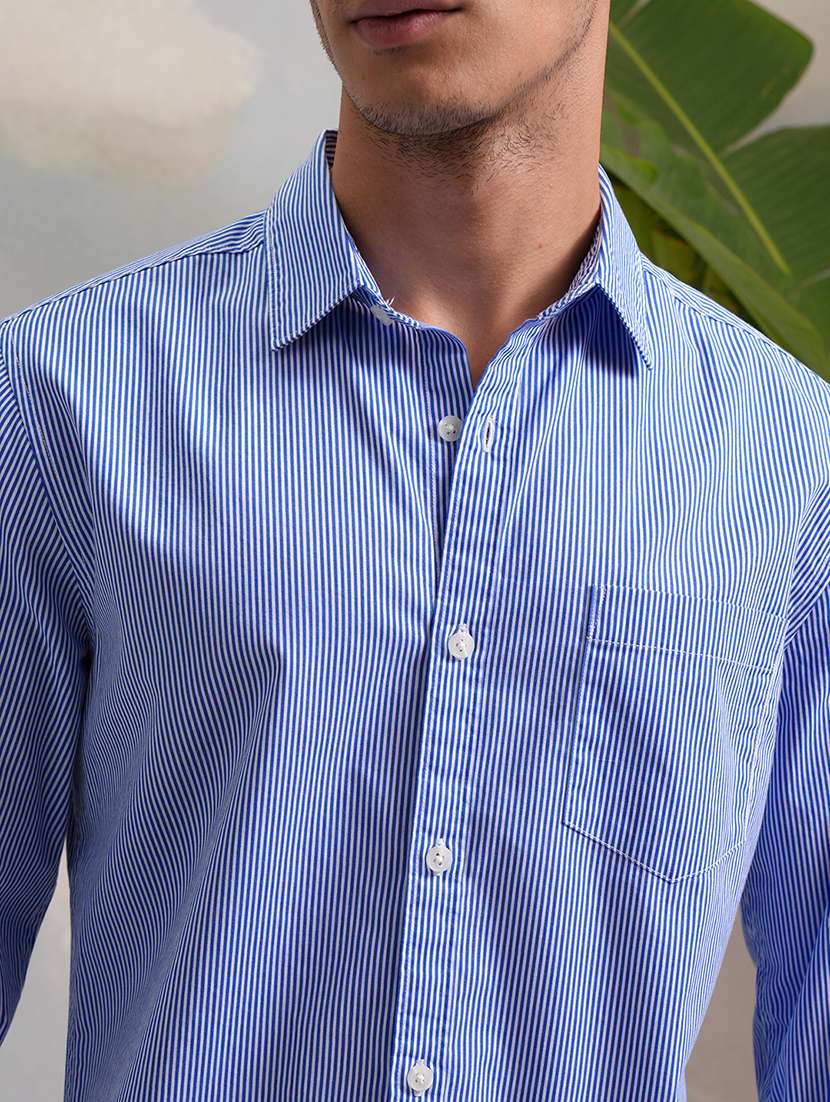 men printed collared long sleeve shirt - 22462538 -  Standard Image - 1