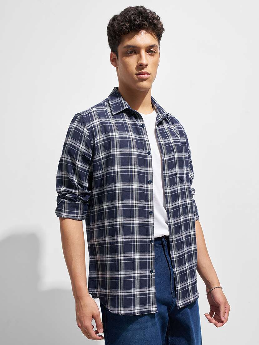 men checkered long sleeve regular fit casual shirt - 22462546 -  Standard Image - 1