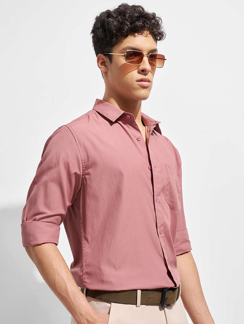 men solid long sleeve regular fit casual shirt - 22462547 -  Standard Image - 1