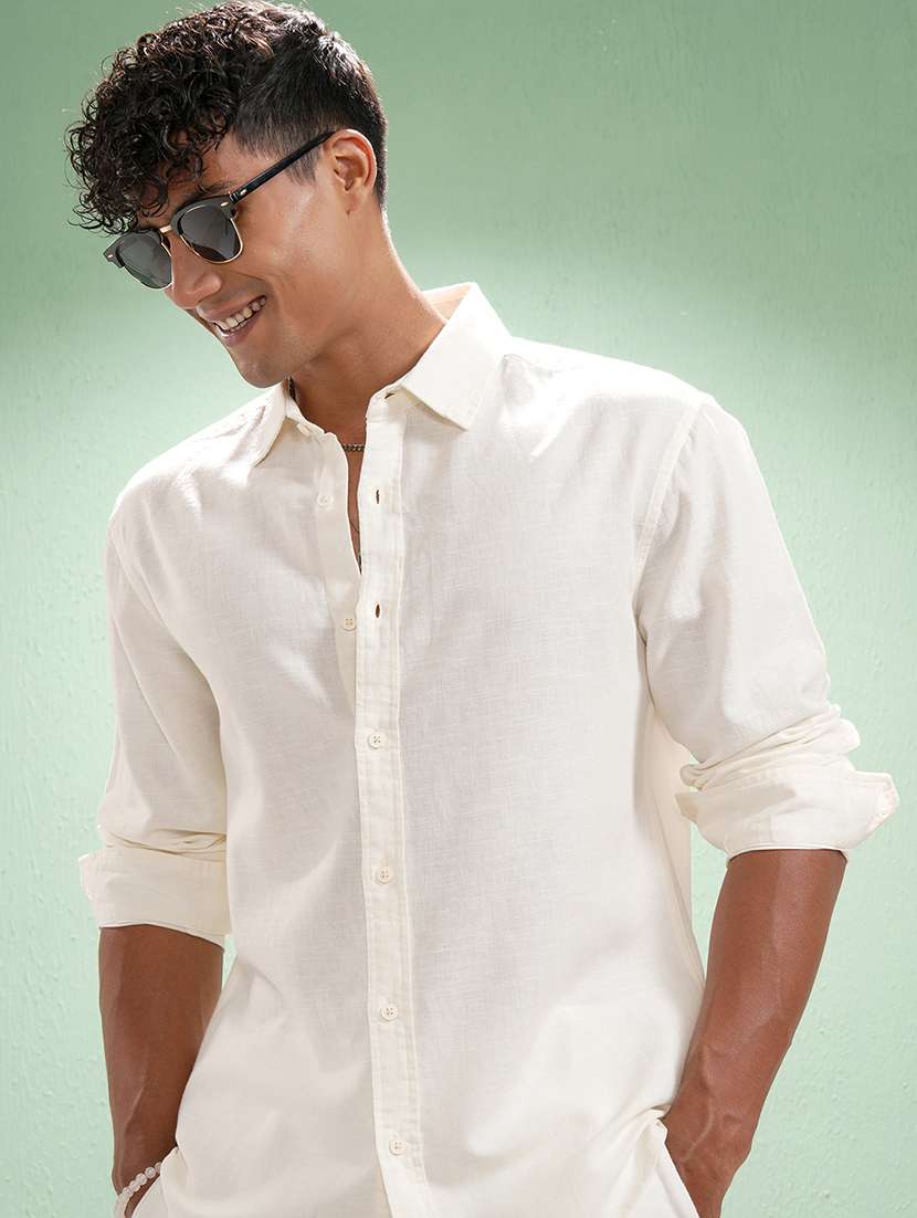 men solid long sleeve regular fit casual shirt - 22462548 -  Standard Image - 1