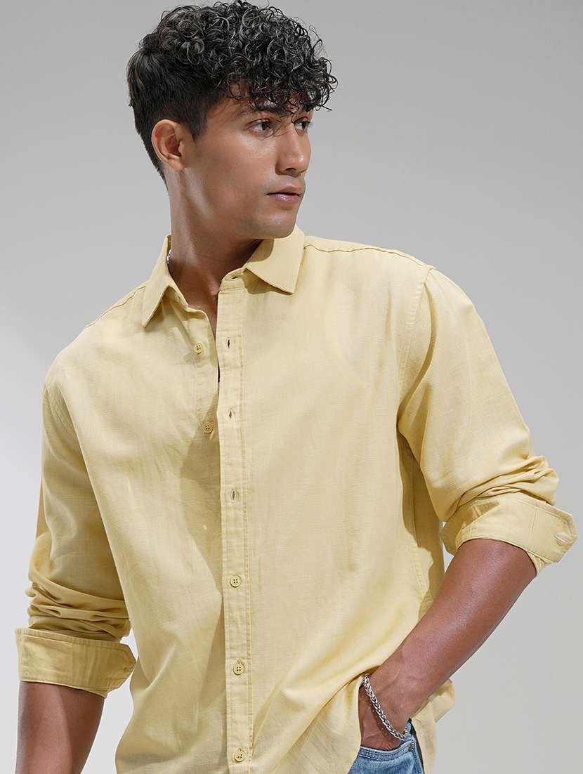 men solid long sleeve regular fit casual shirt - 22462549 -  Standard Image - 1