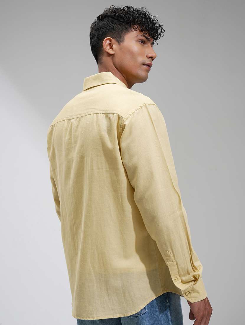 men solid long sleeve regular fit casual shirt - 22462549 -  Standard Image - 4