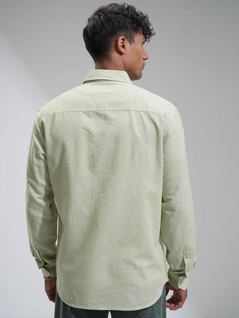 men solid long sleeve regular fit casual shirt - 22462550 -  Standard Image - 4