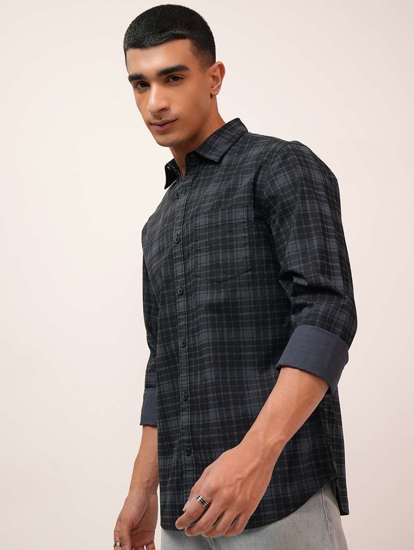 men checkered long sleeve regular fit casual shirt - 22462555 -  Standard Image - 1