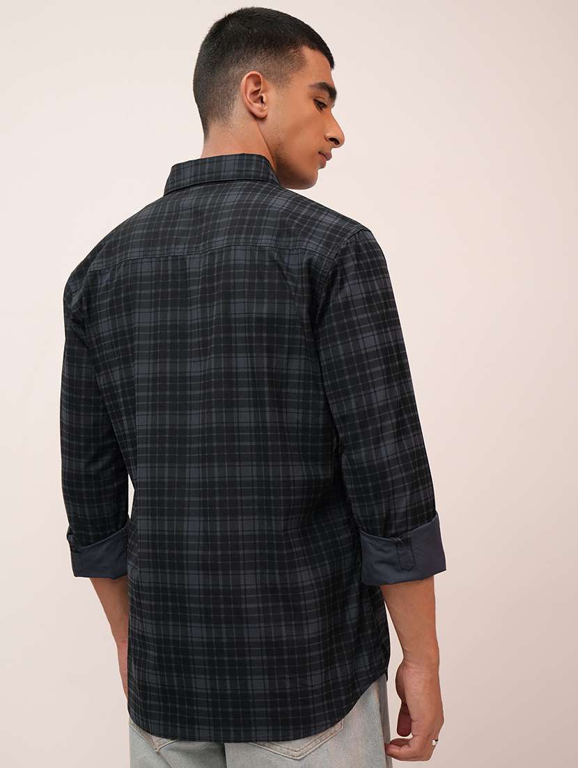 men checkered long sleeve regular fit casual shirt - 22462555 -  Standard Image - 4