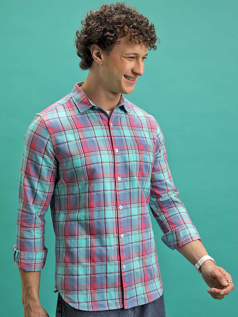 men checkered long sleeve regular fit casual shirt - 22462561 -  Standard Image - 1