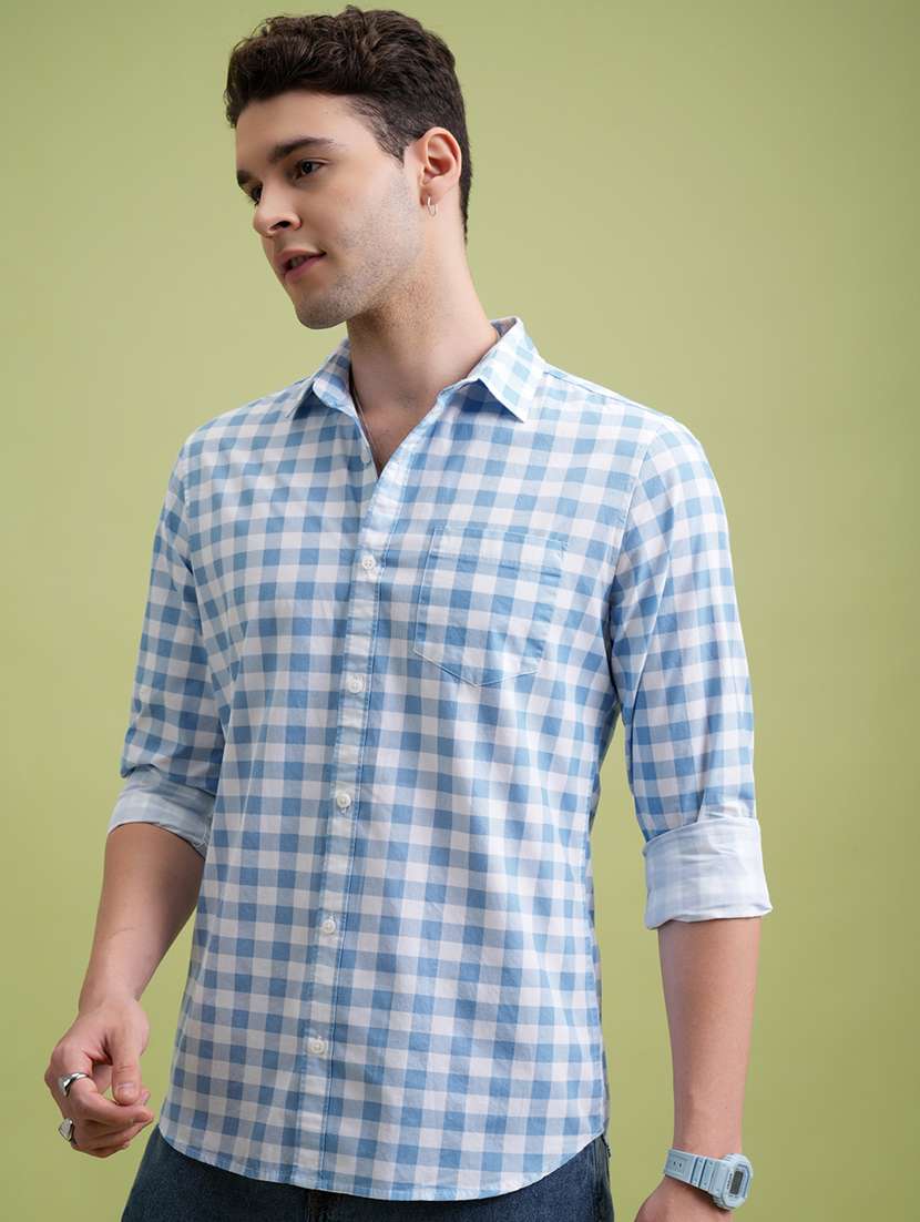men checkered long sleeve regular fit casual shirt - 22462567 -  Standard Image - 1