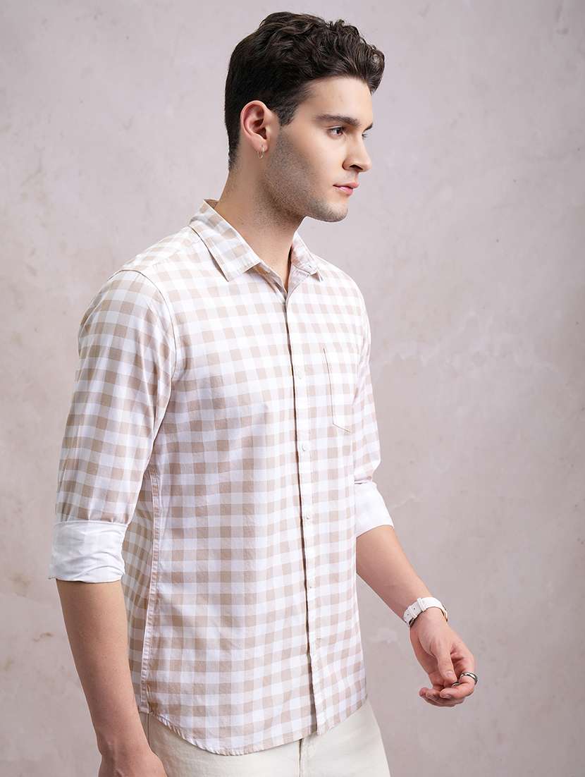 men checkered long sleeve regular fit casual shirt - 22462569 -  Standard Image - 1