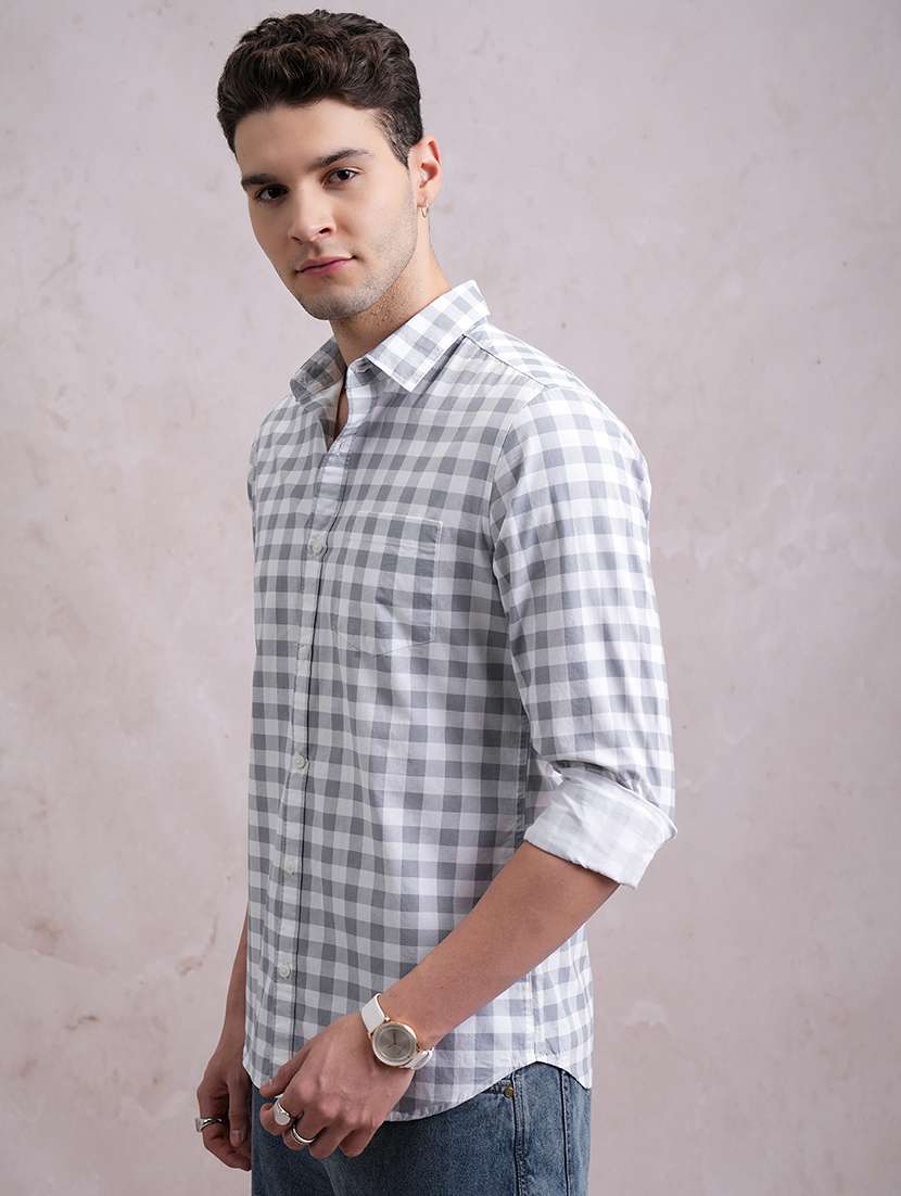 men checkered long sleeve regular fit casual shirt - 22462572 -  Standard Image - 1