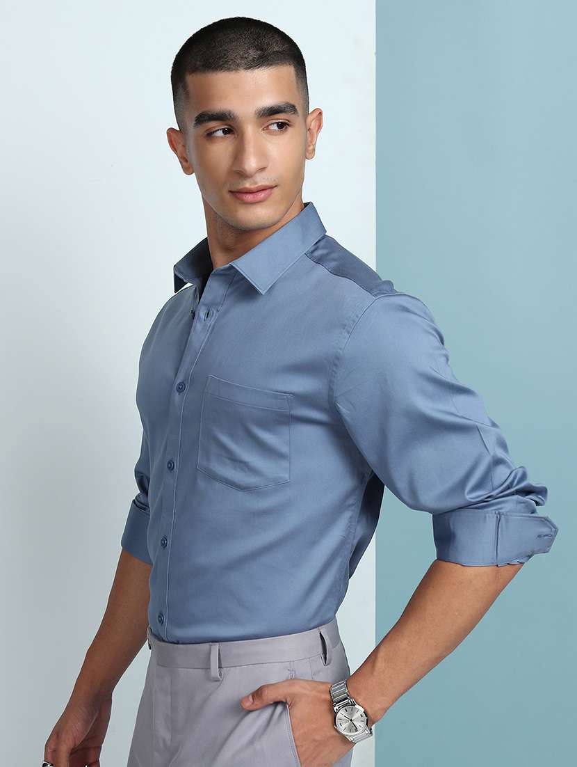 men solid long sleeve regular fit casual shirt - 22462578 -  Standard Image - 1