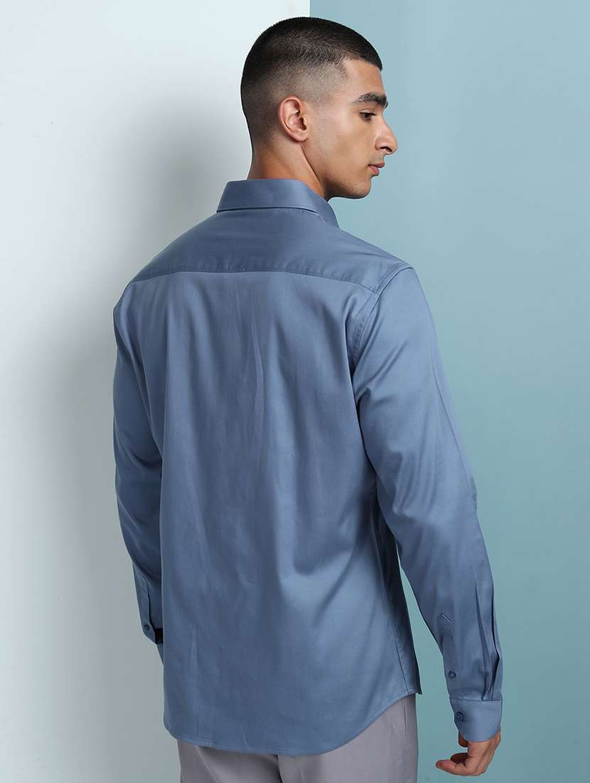 men solid long sleeve regular fit casual shirt - 22462578 -  Standard Image - 4