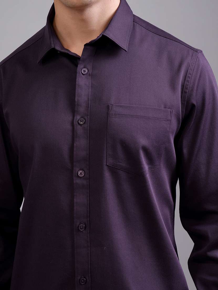 men solid long sleeve regular fit casual shirt - 22462584 -  Standard Image - 1