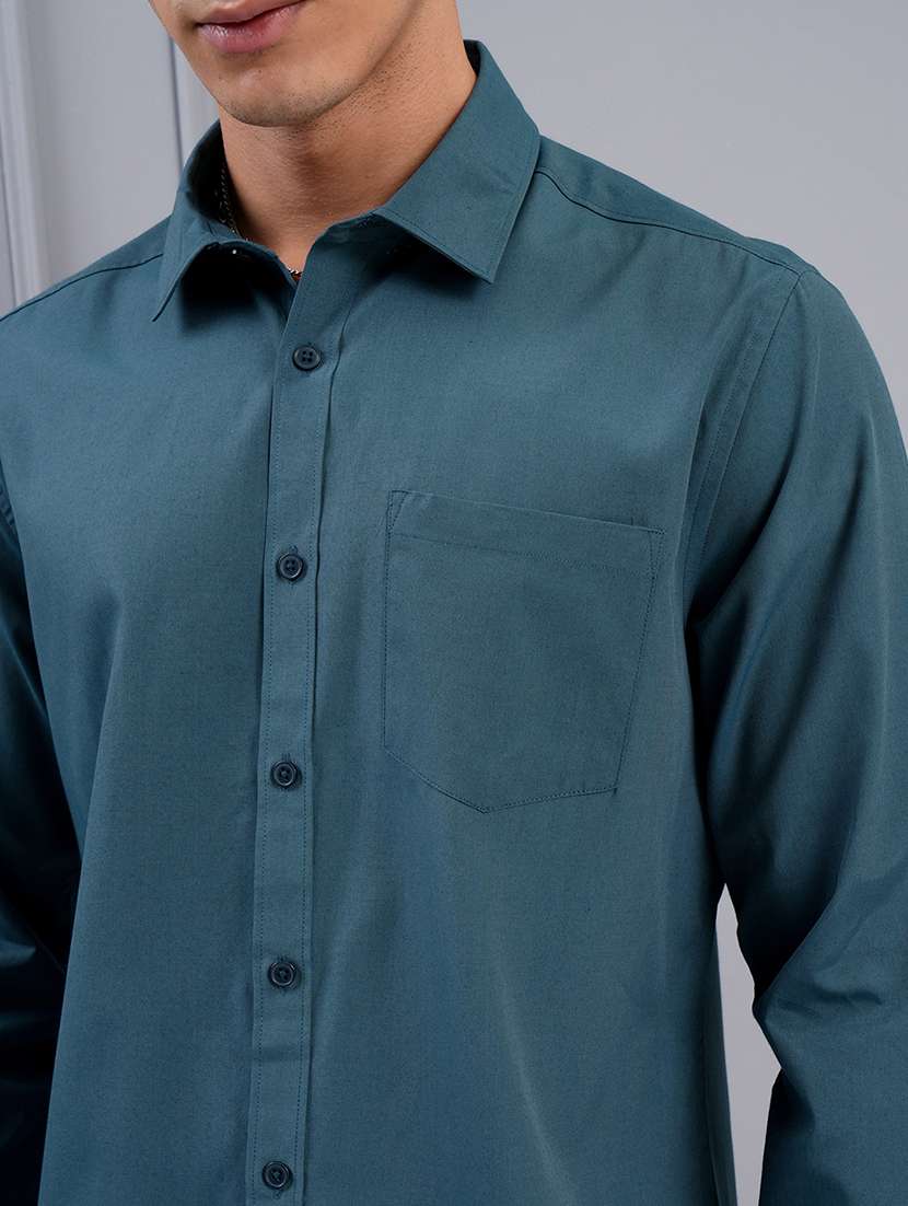 men solid long sleeve regular fit casual shirt - 22462586 -  Standard Image - 1