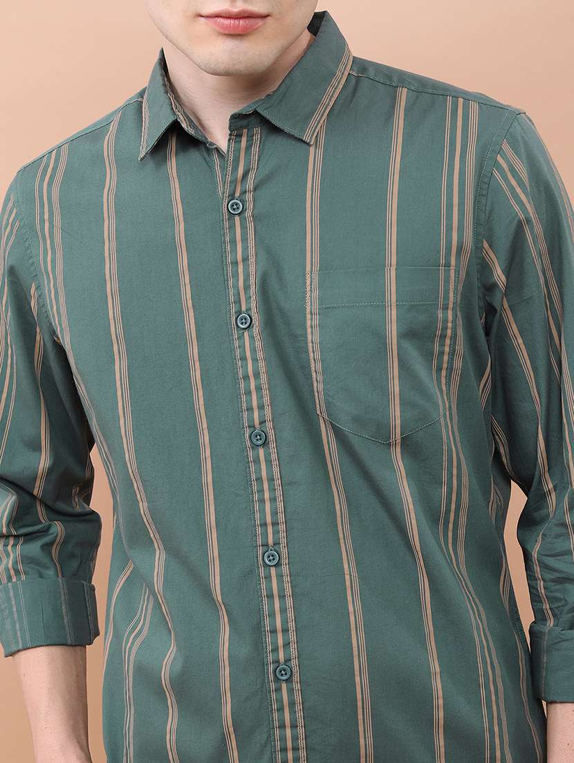 men striped long sleeve regular fit casual shirt - 22462596 -  Standard Image - 1