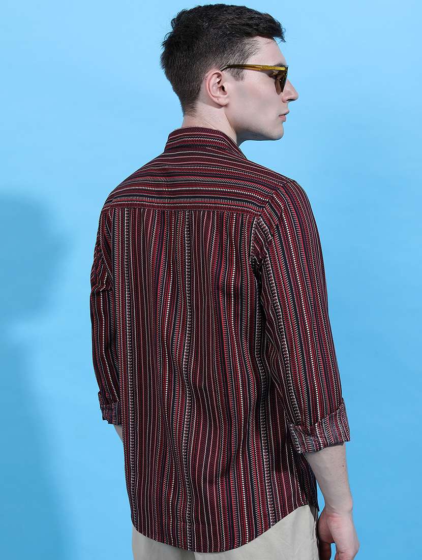 men striped long sleeve regular fit casual shirt - 22462598 -  Standard Image - 4