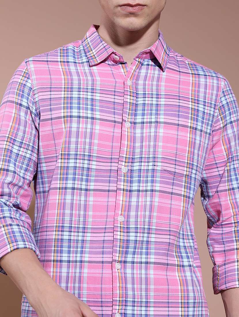 men checkered long sleeve regular fit casual shirt - 22462599 -  Standard Image - 1