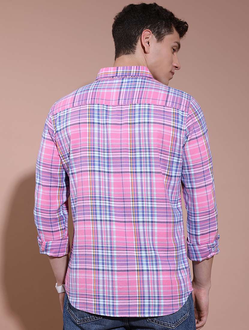 men checkered long sleeve regular fit casual shirt - 22462599 -  Standard Image - 4
