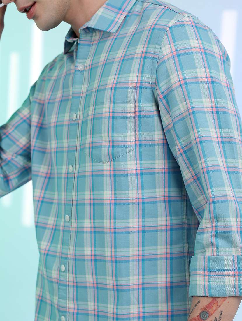 men checkered long sleeve regular fit casual shirt - 22462601 -  Standard Image - 1