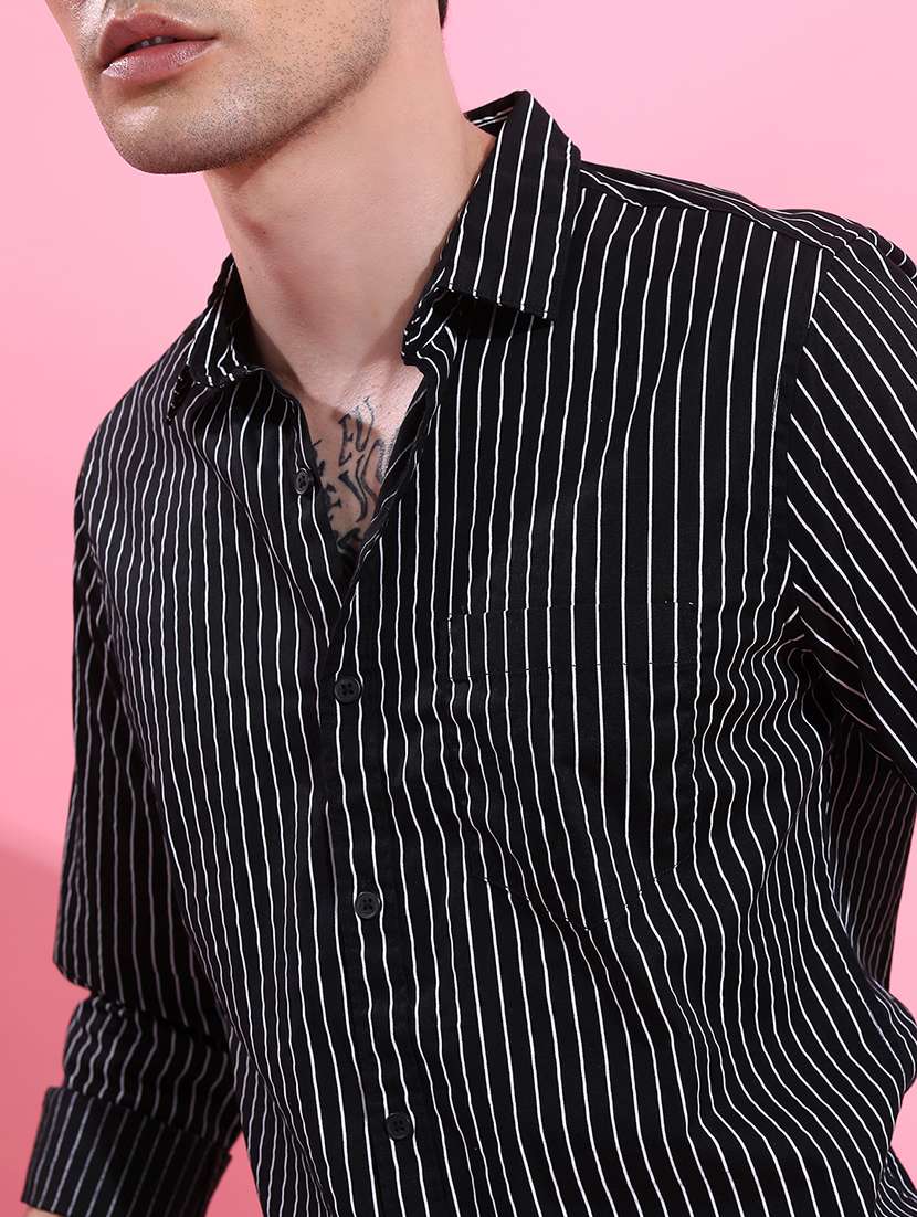men striped long sleeve regular fit casual shirt - 22462602 -  Standard Image - 1