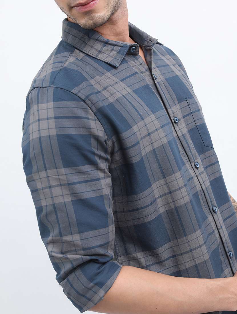 men checkered long sleeve regular fit casual shirt - 22462604 -  Standard Image - 4