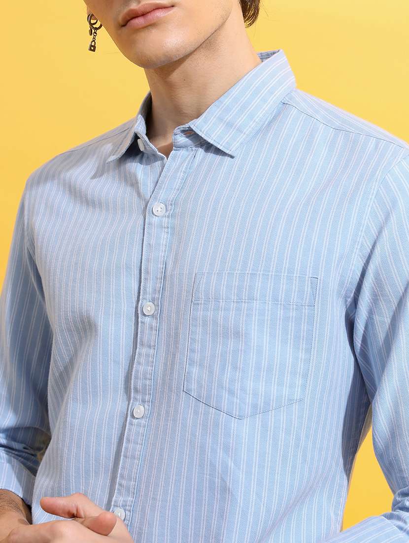 men striped long sleeve regular fit casual shirt - 22462608 -  Standard Image - 1