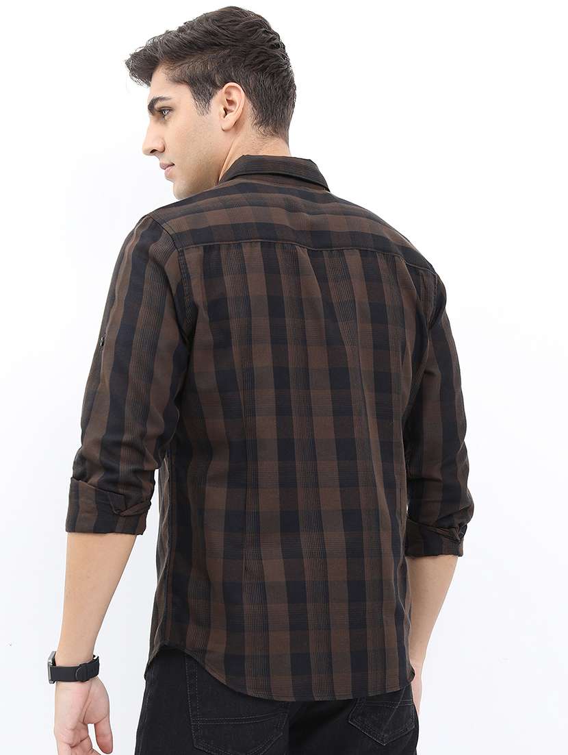 men checkered long sleeve regular fit casual shirt - 22462623 -  Standard Image - 4