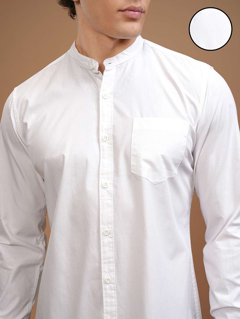 men solid long sleeve regular fit casual shirt - 22462625 -  Standard Image - 1