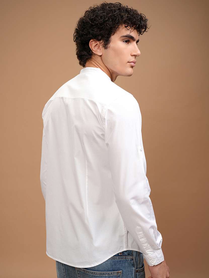 men solid long sleeve regular fit casual shirt - 22462625 -  Standard Image - 4