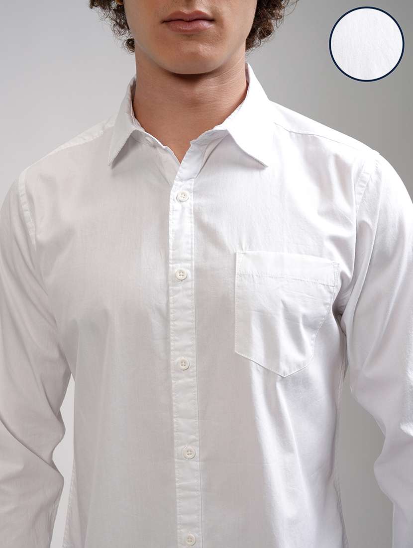 men solid long sleeve regular fit casual shirt - 22462626 -  Standard Image - 1