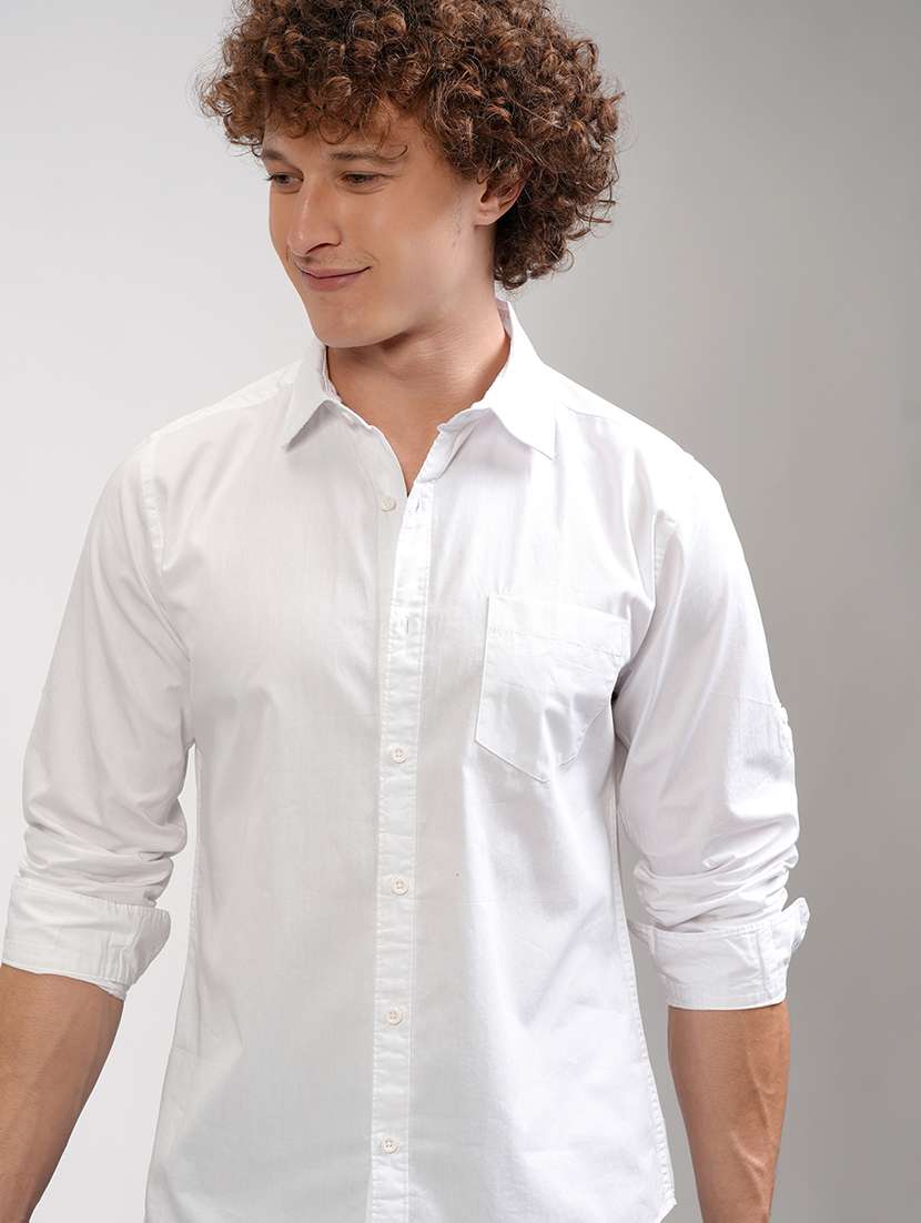 men solid long sleeve regular fit casual shirt - 22462626 -  Standard Image - 4