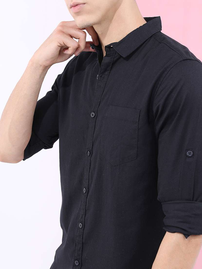 men solid long sleeve regular fit casual shirt - 22462627 -  Standard Image - 1