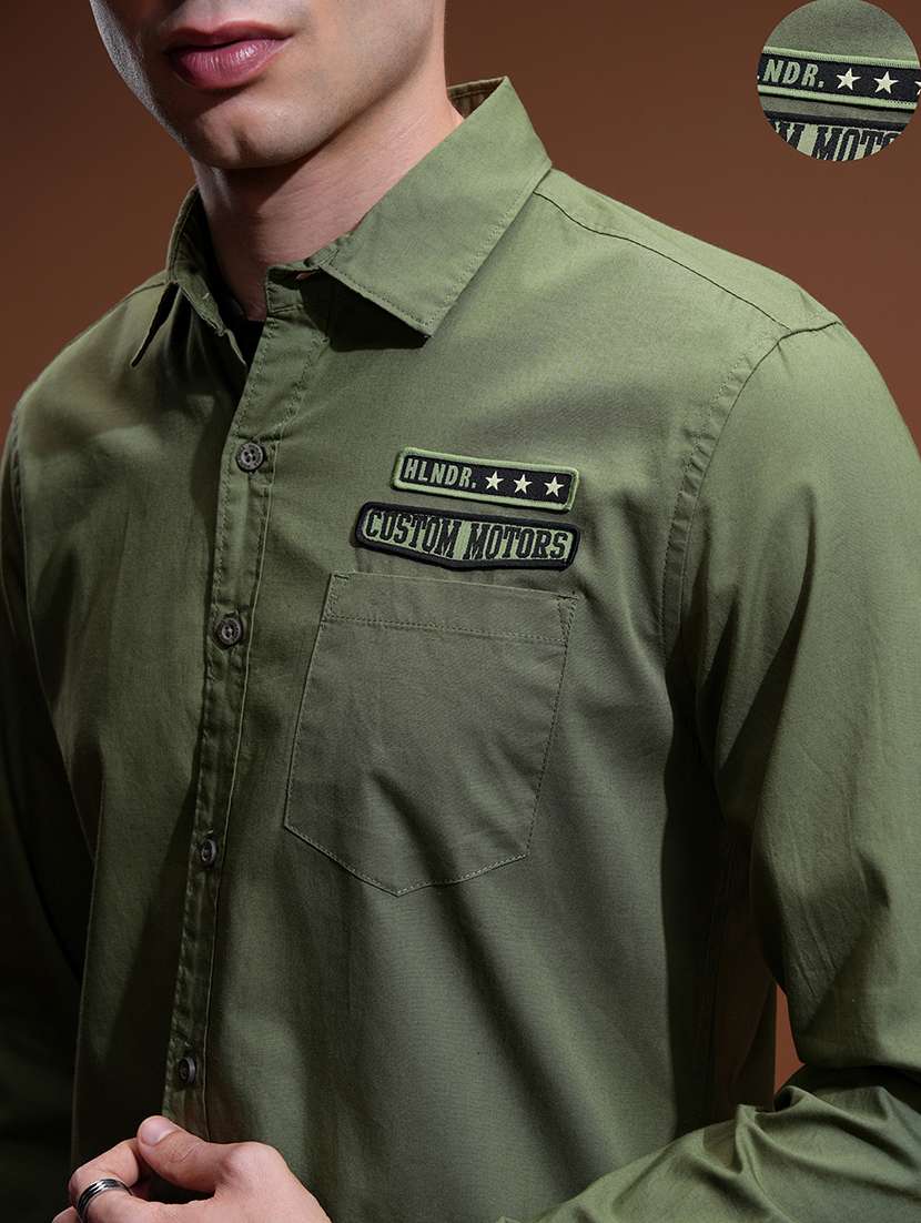 men typographic long sleeve regular fit casual shirt - 22462630 -  Standard Image - 4