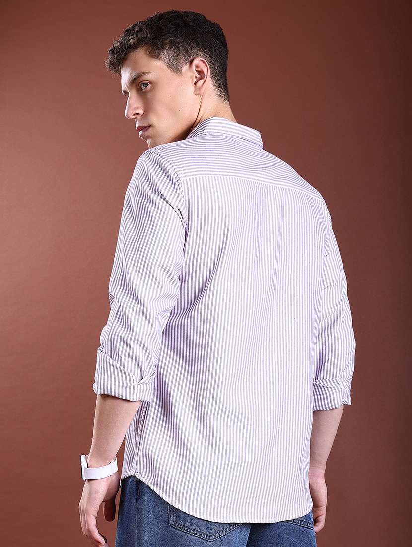 men striped long sleeve regular fit casual shirt - 22462639 -  Standard Image - 4