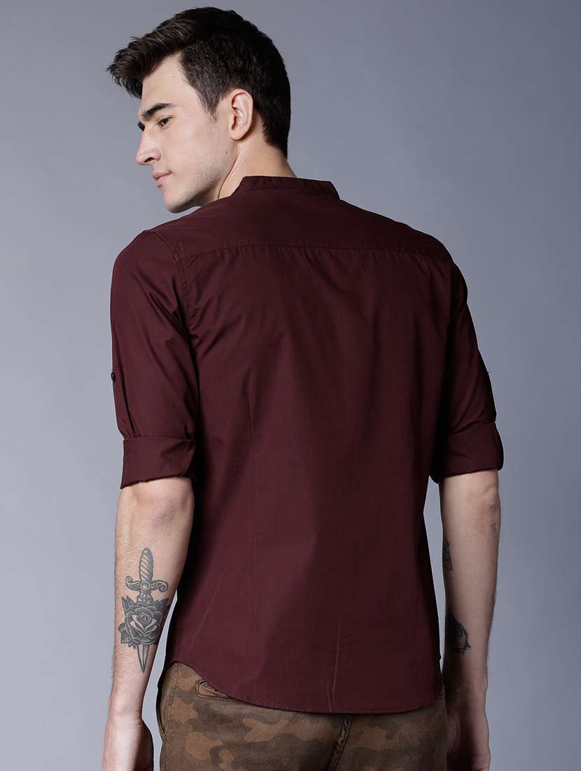 men solid long sleeve regular fit casual shirt - 22462643 -  Standard Image - 4