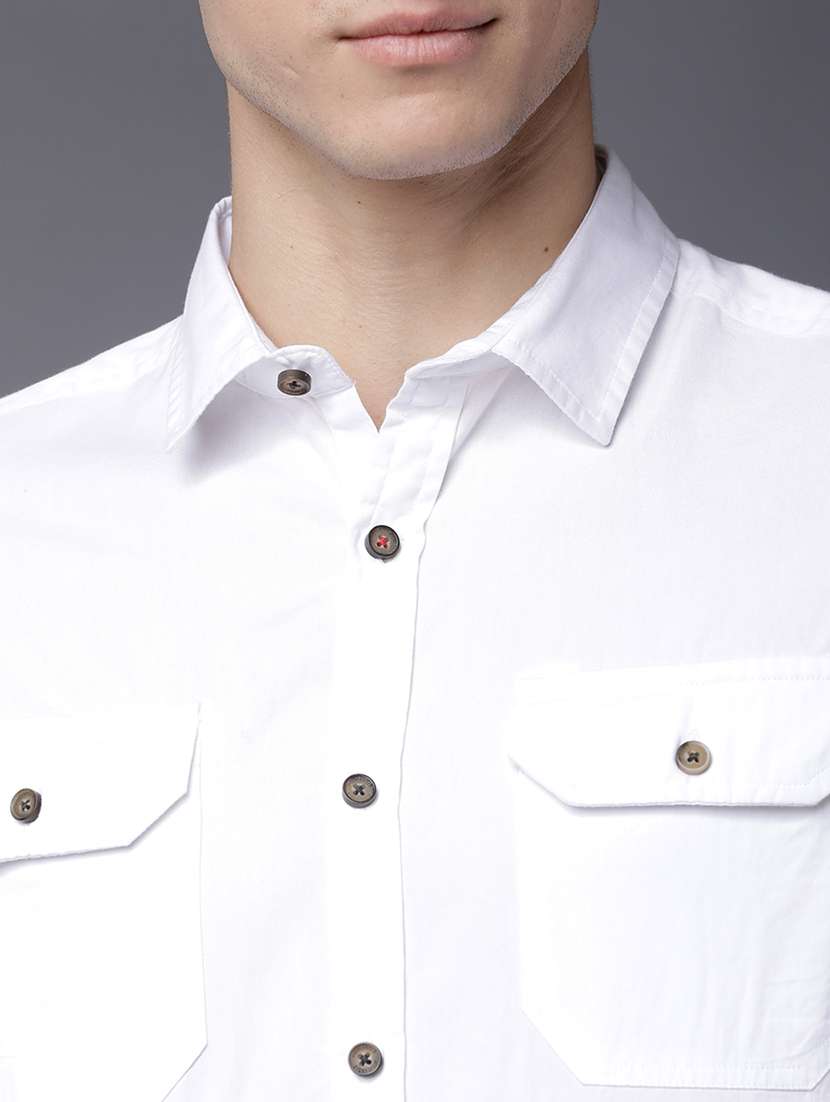 men solid long sleeve regular fit casual shirt - 22462646 -  Standard Image - 1